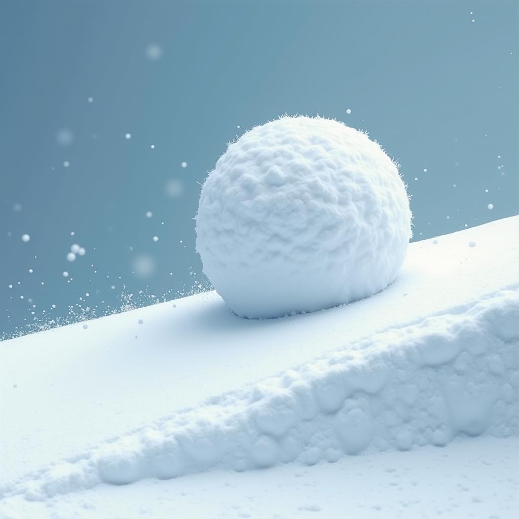 A snowball rolling downhill, getting bigger, symbolizing the acceleration of debt repayment.